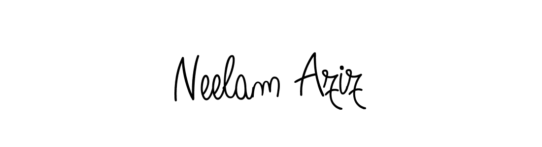 Make a beautiful signature design for name Neelam Aziz. With this signature (Angelique-Rose-font-FFP) style, you can create a handwritten signature for free. Neelam Aziz signature style 5 images and pictures png