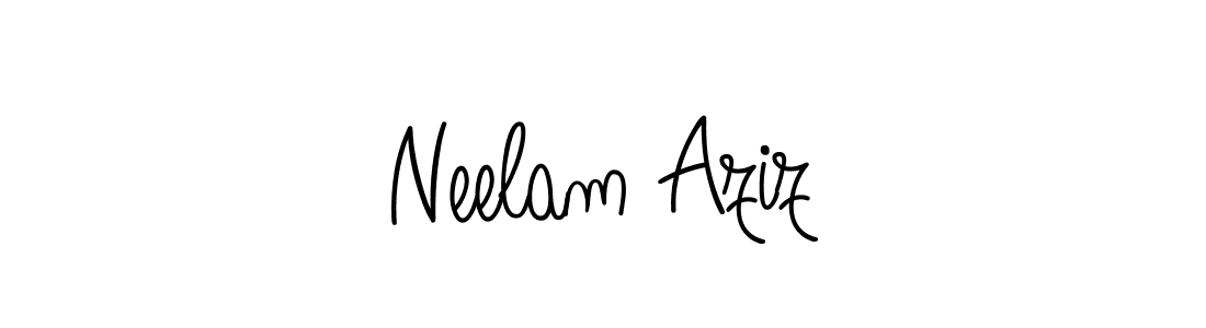 Use a signature maker to create a handwritten signature online. With this signature software, you can design (Angelique-Rose-font-FFP) your own signature for name Neelam Aziz. Neelam Aziz signature style 5 images and pictures png