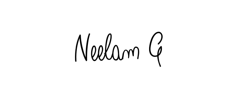 Make a beautiful signature design for name Neelam G. With this signature (Angelique-Rose-font-FFP) style, you can create a handwritten signature for free. Neelam G signature style 5 images and pictures png