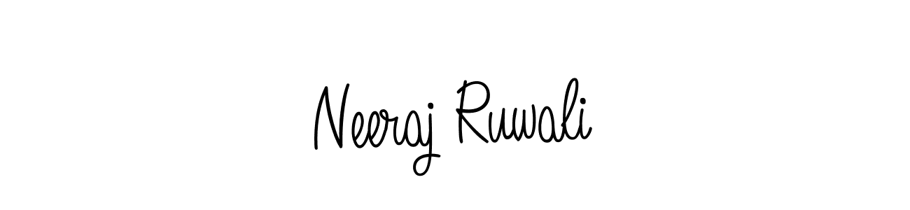 How to make Neeraj Ruwali name signature. Use Angelique-Rose-font-FFP style for creating short signs online. This is the latest handwritten sign. Neeraj Ruwali signature style 5 images and pictures png