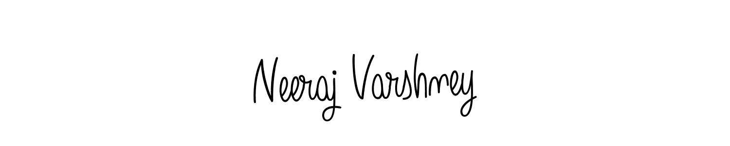 The best way (Angelique-Rose-font-FFP) to make a short signature is to pick only two or three words in your name. The name Neeraj Varshney include a total of six letters. For converting this name. Neeraj Varshney signature style 5 images and pictures png