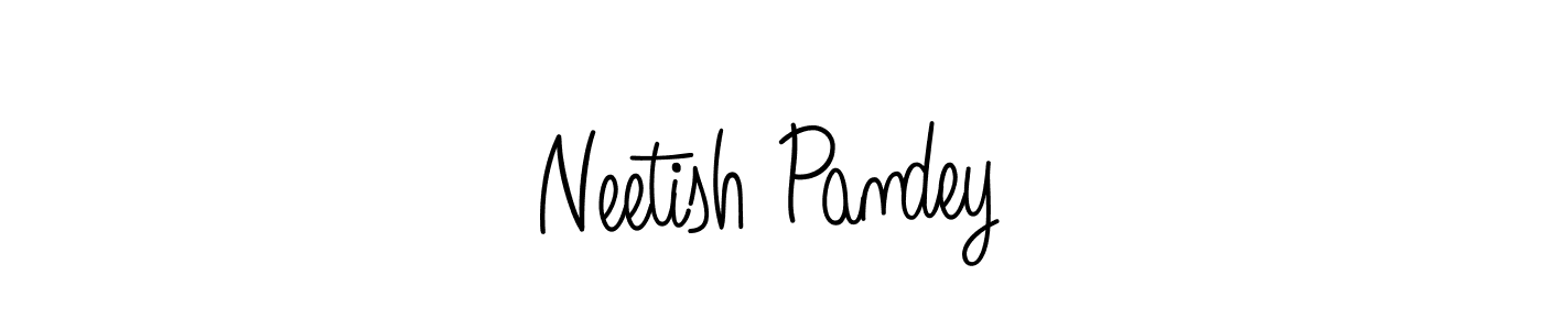 The best way (Angelique-Rose-font-FFP) to make a short signature is to pick only two or three words in your name. The name Neetish Pandey include a total of six letters. For converting this name. Neetish Pandey signature style 5 images and pictures png