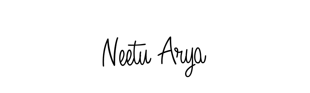 The best way (Angelique-Rose-font-FFP) to make a short signature is to pick only two or three words in your name. The name Neetu Arya include a total of six letters. For converting this name. Neetu Arya signature style 5 images and pictures png