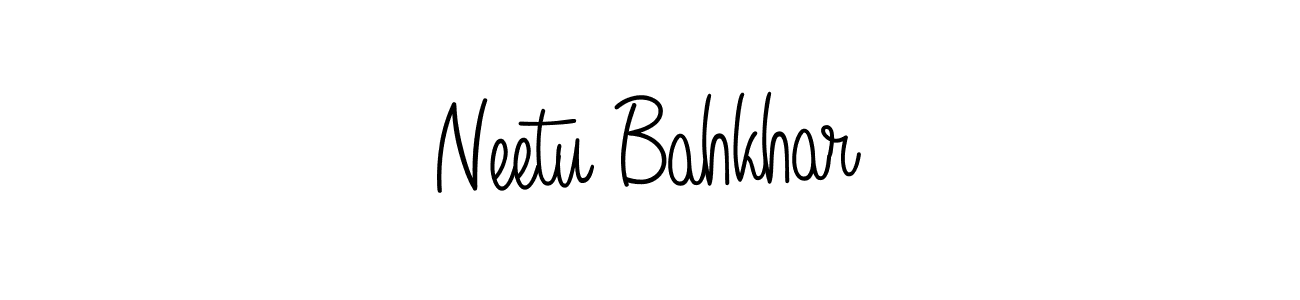 Make a beautiful signature design for name Neetu Bahkhar. With this signature (Angelique-Rose-font-FFP) style, you can create a handwritten signature for free. Neetu Bahkhar signature style 5 images and pictures png