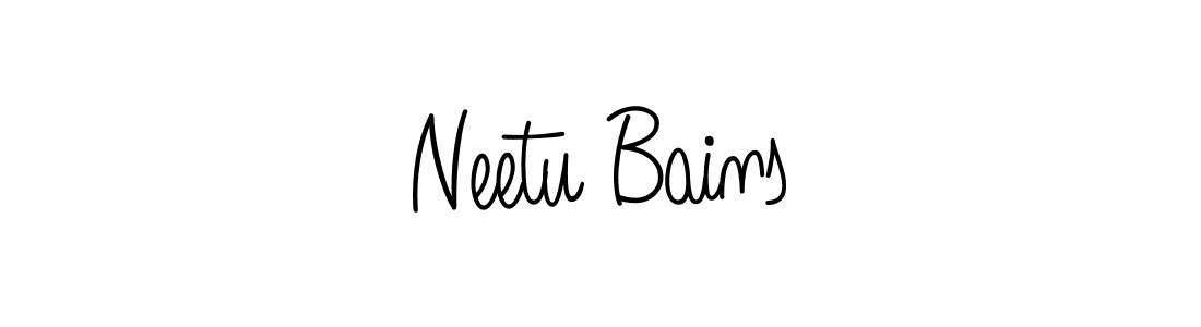 Make a beautiful signature design for name Neetu Bains. With this signature (Angelique-Rose-font-FFP) style, you can create a handwritten signature for free. Neetu Bains signature style 5 images and pictures png