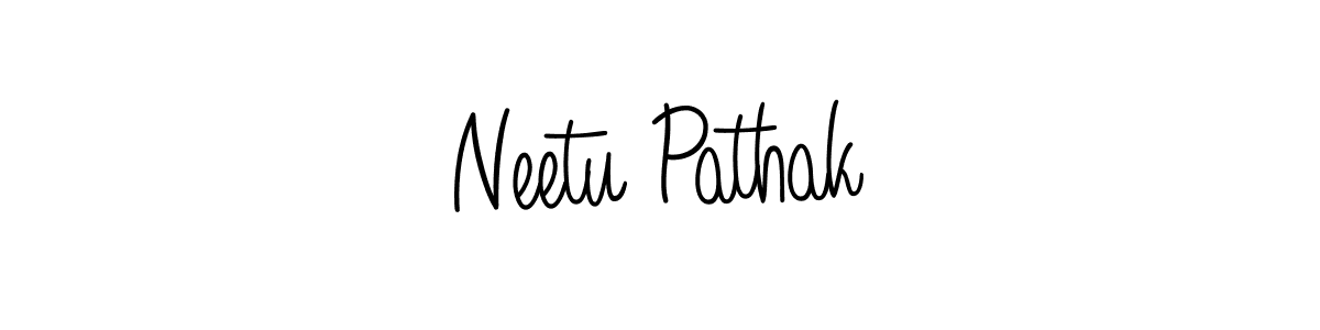 The best way (Angelique-Rose-font-FFP) to make a short signature is to pick only two or three words in your name. The name Neetu Pathak include a total of six letters. For converting this name. Neetu Pathak signature style 5 images and pictures png