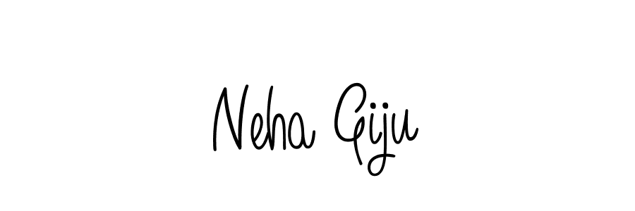 Use a signature maker to create a handwritten signature online. With this signature software, you can design (Angelique-Rose-font-FFP) your own signature for name Neha Giju. Neha Giju signature style 5 images and pictures png