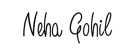 Master the art of signing with Neha Gohil written in fluent Angelique-Rose-font-FFP script. A great template to practice and refine your handwriting. Neha Gohil signature style 5 images and pictures png