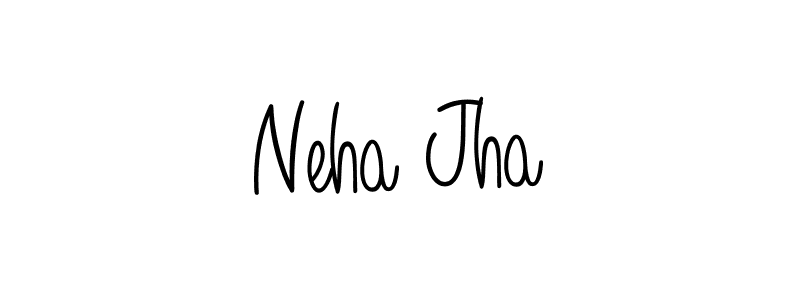 Use a signature maker to create a handwritten signature online. With this signature software, you can design (Angelique-Rose-font-FFP) your own signature for name Neha Jha. Neha Jha signature style 5 images and pictures png