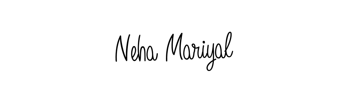 You should practise on your own different ways (Angelique-Rose-font-FFP) to write your name (Neha Mariyal) in signature. don't let someone else do it for you. Neha Mariyal signature style 5 images and pictures png