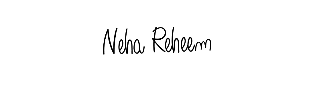 How to make Neha Reheem name signature. Use Angelique-Rose-font-FFP style for creating short signs online. This is the latest handwritten sign. Neha Reheem signature style 5 images and pictures png