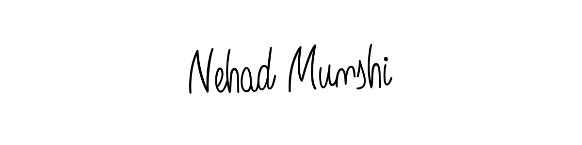Use a signature maker to create a handwritten signature online. With this signature software, you can design (Angelique-Rose-font-FFP) your own signature for name Nehad Munshi. Nehad Munshi signature style 5 images and pictures png