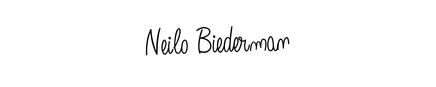 You should practise on your own different ways (Angelique-Rose-font-FFP) to write your name (Neilo Biederman) in signature. don't let someone else do it for you. Neilo Biederman signature style 5 images and pictures png