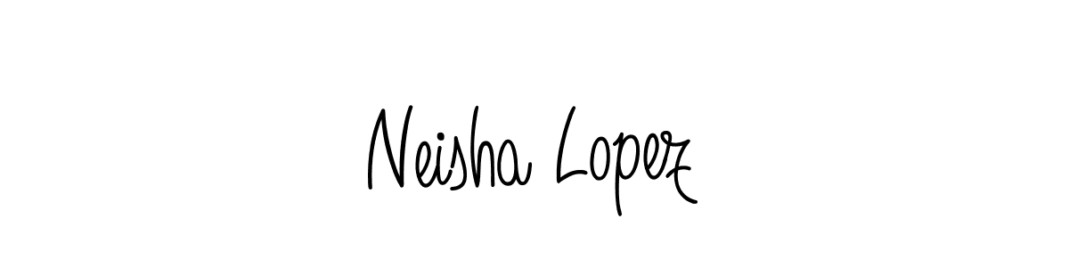 How to make Neisha Lopez name signature. Use Angelique-Rose-font-FFP style for creating short signs online. This is the latest handwritten sign. Neisha Lopez signature style 5 images and pictures png