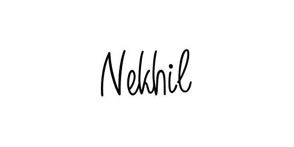 Make a beautiful signature design for name Nekhil. With this signature (Angelique-Rose-font-FFP) style, you can create a handwritten signature for free. Nekhil signature style 5 images and pictures png