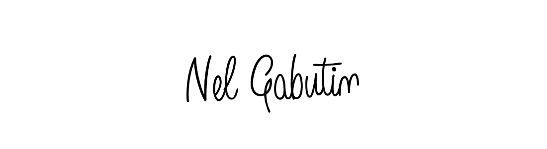 You should practise on your own different ways (Angelique-Rose-font-FFP) to write your name (Nel Gabutin) in signature. don't let someone else do it for you. Nel Gabutin signature style 5 images and pictures png