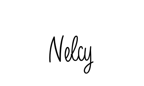 Use a signature maker to create a handwritten signature online. With this signature software, you can design (Angelique-Rose-font-FFP) your own signature for name Nelcy. Nelcy signature style 5 images and pictures png