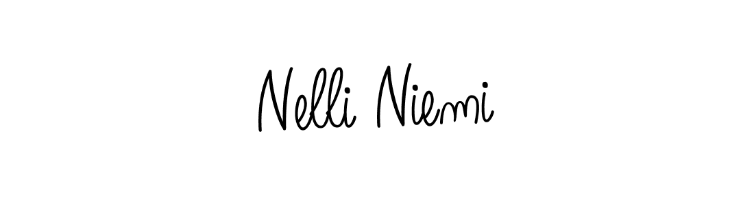 You should practise on your own different ways (Angelique-Rose-font-FFP) to write your name (Nelli Niemi) in signature. don't let someone else do it for you. Nelli Niemi signature style 5 images and pictures png