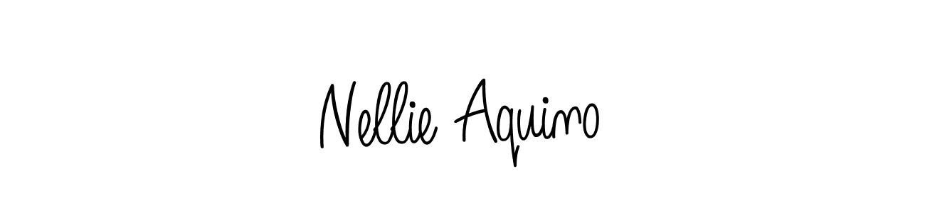 Make a beautiful signature design for name Nellie Aquino. With this signature (Angelique-Rose-font-FFP) style, you can create a handwritten signature for free. Nellie Aquino signature style 5 images and pictures png