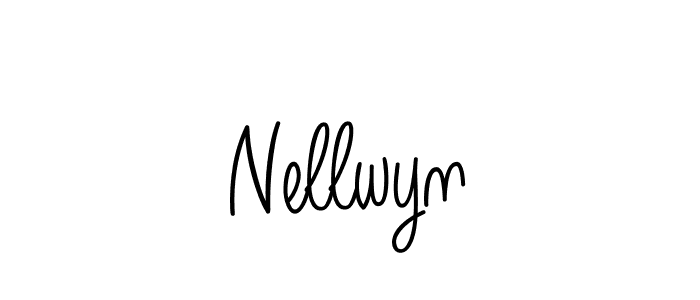 Make a beautiful signature design for name Nellwyn. With this signature (Angelique-Rose-font-FFP) style, you can create a handwritten signature for free. Nellwyn signature style 5 images and pictures png