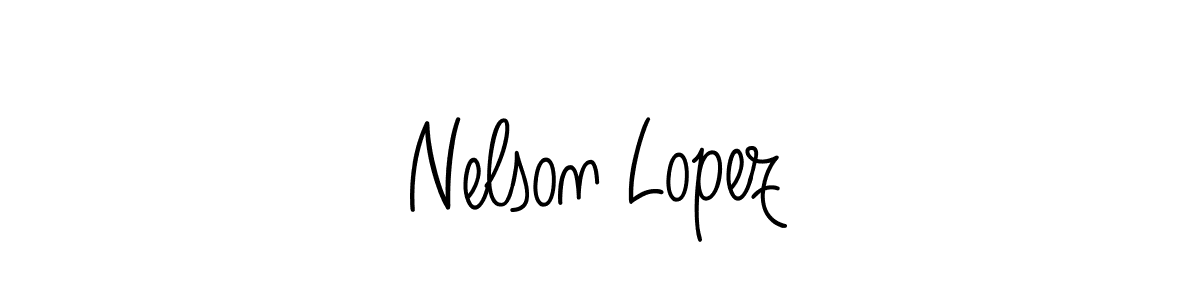 You should practise on your own different ways (Angelique-Rose-font-FFP) to write your name (Nelson Lopez) in signature. don't let someone else do it for you. Nelson Lopez signature style 5 images and pictures png