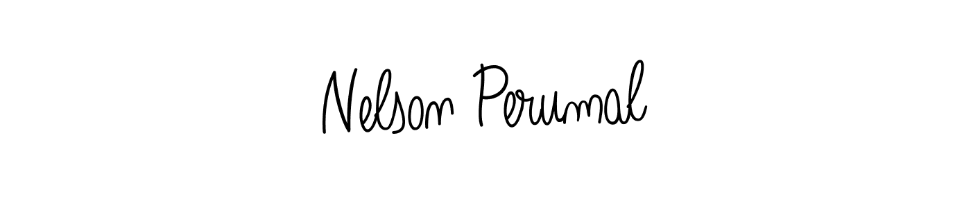 Nelson Perumal stylish signature style. Best Handwritten Sign (Angelique-Rose-font-FFP) for my name. Handwritten Signature Collection Ideas for my name Nelson Perumal. Nelson Perumal signature style 5 images and pictures png