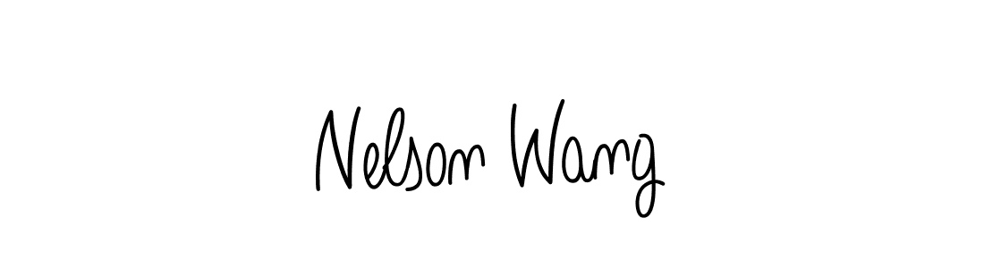 You should practise on your own different ways (Angelique-Rose-font-FFP) to write your name (Nelson Wang) in signature. don't let someone else do it for you. Nelson Wang signature style 5 images and pictures png