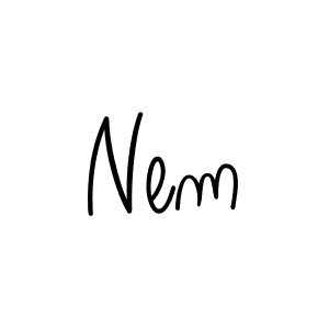 You should practise on your own different ways (Angelique-Rose-font-FFP) to write your name (Nem) in signature. don't let someone else do it for you. Nem signature style 5 images and pictures png