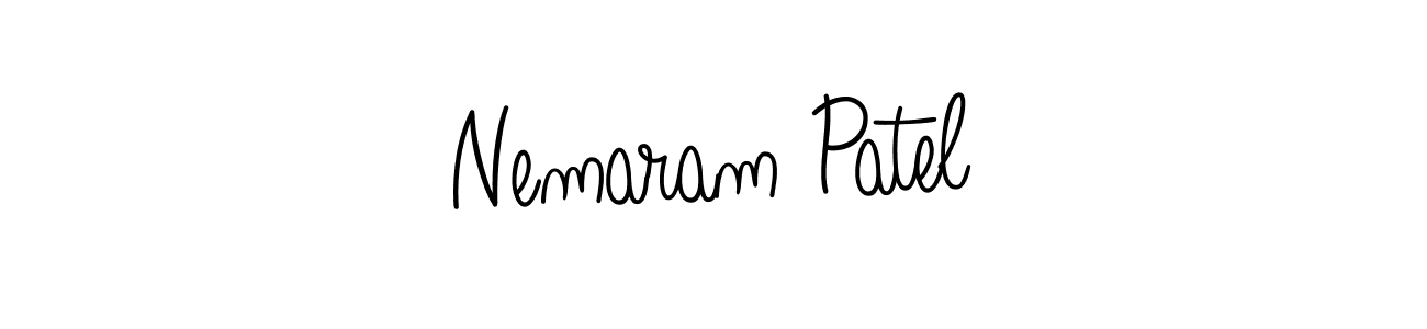 The best way (Angelique-Rose-font-FFP) to make a short signature is to pick only two or three words in your name. The name Nemaram Patel include a total of six letters. For converting this name. Nemaram Patel signature style 5 images and pictures png