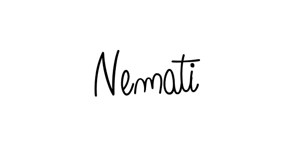 Use a signature maker to create a handwritten signature online. With this signature software, you can design (Angelique-Rose-font-FFP) your own signature for name Nemati. Nemati signature style 5 images and pictures png