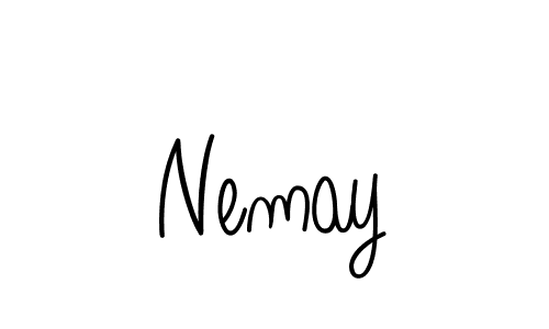 Use a signature maker to create a handwritten signature online. With this signature software, you can design (Angelique-Rose-font-FFP) your own signature for name Nemay. Nemay signature style 5 images and pictures png