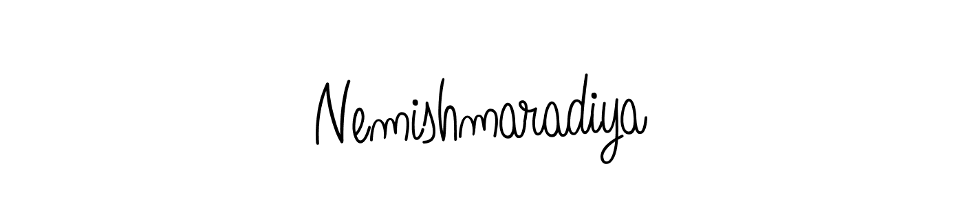 Make a beautiful signature design for name Nemishmaradiya. With this signature (Angelique-Rose-font-FFP) style, you can create a handwritten signature for free. Nemishmaradiya signature style 5 images and pictures png