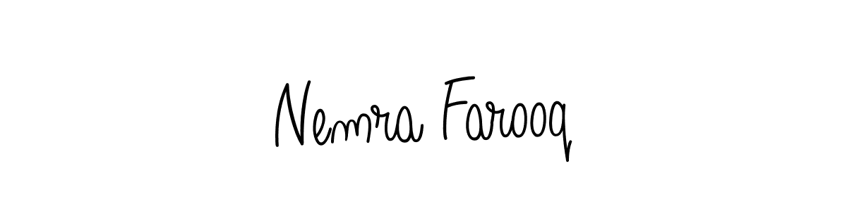Also we have Nemra Farooq name is the best signature style. Create professional handwritten signature collection using Angelique-Rose-font-FFP autograph style. Nemra Farooq signature style 5 images and pictures png
