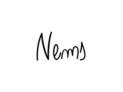 Design your own signature with our free online signature maker. With this signature software, you can create a handwritten (Angelique-Rose-font-FFP) signature for name Nems. Nems signature style 5 images and pictures png