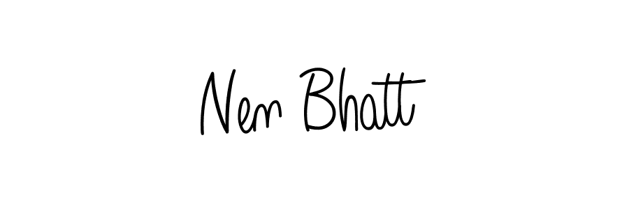 You should practise on your own different ways (Angelique-Rose-font-FFP) to write your name (Nen Bhatt) in signature. don't let someone else do it for you. Nen Bhatt signature style 5 images and pictures png