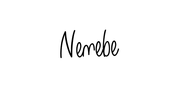 Use a signature maker to create a handwritten signature online. With this signature software, you can design (Angelique-Rose-font-FFP) your own signature for name Nenebe. Nenebe signature style 5 images and pictures png