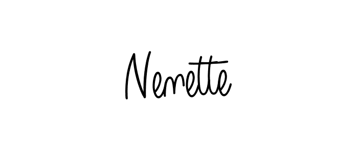 Design your own signature with our free online signature maker. With this signature software, you can create a handwritten (Angelique-Rose-font-FFP) signature for name Nenette. Nenette signature style 5 images and pictures png