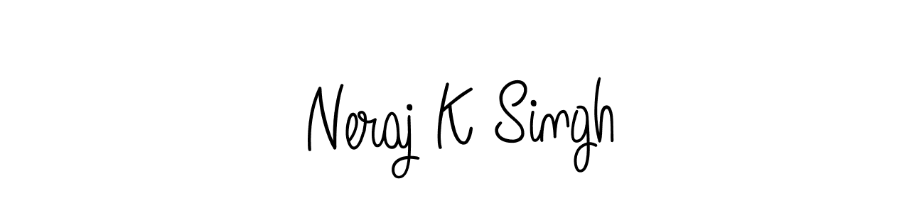 How to make Neraj K Singh name signature. Use Angelique-Rose-font-FFP style for creating short signs online. This is the latest handwritten sign. Neraj K Singh signature style 5 images and pictures png