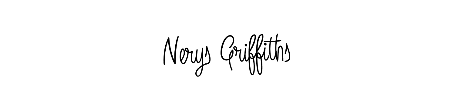 You should practise on your own different ways (Angelique-Rose-font-FFP) to write your name (Nerys Griffiths) in signature. don't let someone else do it for you. Nerys Griffiths signature style 5 images and pictures png