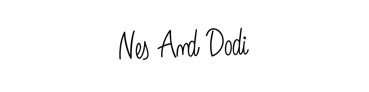 Create a beautiful signature design for name Nes And Dodi. With this signature (Angelique-Rose-font-FFP) fonts, you can make a handwritten signature for free. Nes And Dodi signature style 5 images and pictures png
