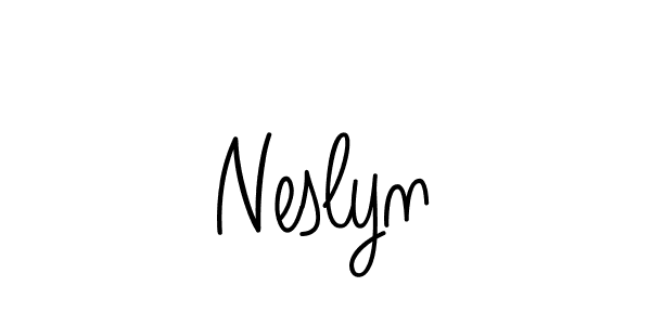 Use a signature maker to create a handwritten signature online. With this signature software, you can design (Angelique-Rose-font-FFP) your own signature for name Neslyn. Neslyn signature style 5 images and pictures png