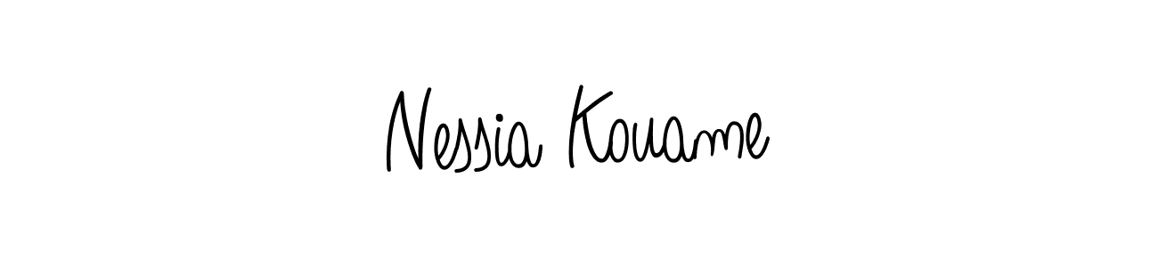 You should practise on your own different ways (Angelique-Rose-font-FFP) to write your name (Nessia Kouame) in signature. don't let someone else do it for you. Nessia Kouame signature style 5 images and pictures png