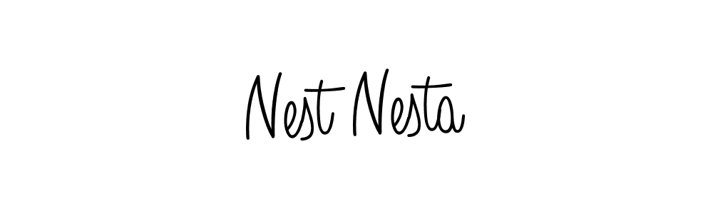 The best way (Angelique-Rose-font-FFP) to make a short signature is to pick only two or three words in your name. The name Nest Nesta include a total of six letters. For converting this name. Nest Nesta signature style 5 images and pictures png