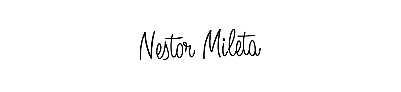 Use a signature maker to create a handwritten signature online. With this signature software, you can design (Angelique-Rose-font-FFP) your own signature for name Nestor Mileta. Nestor Mileta signature style 5 images and pictures png