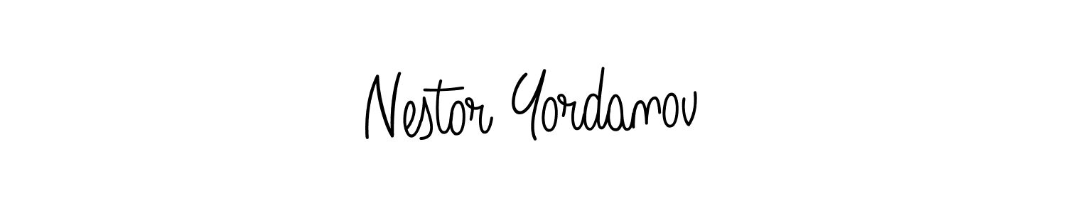 You should practise on your own different ways (Angelique-Rose-font-FFP) to write your name (Nestor Yordanov) in signature. don't let someone else do it for you. Nestor Yordanov signature style 5 images and pictures png