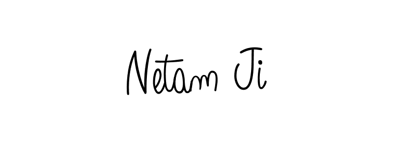 Use a signature maker to create a handwritten signature online. With this signature software, you can design (Angelique-Rose-font-FFP) your own signature for name Netam Ji. Netam Ji signature style 5 images and pictures png