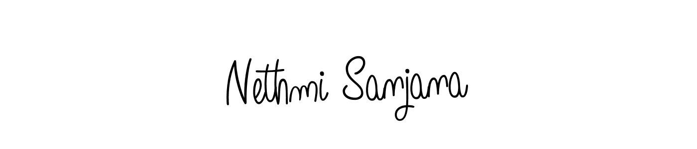 Nethmi Sanjana stylish signature style. Best Handwritten Sign (Angelique-Rose-font-FFP) for my name. Handwritten Signature Collection Ideas for my name Nethmi Sanjana. Nethmi Sanjana signature style 5 images and pictures png