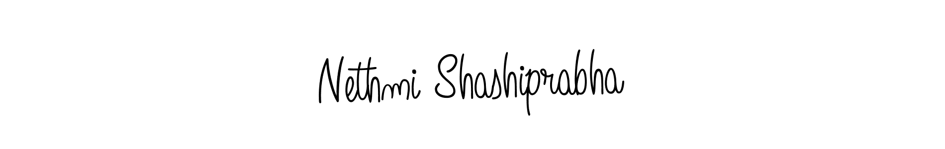 You should practise on your own different ways (Angelique-Rose-font-FFP) to write your name (Nethmi Shashiprabha) in signature. don't let someone else do it for you. Nethmi Shashiprabha signature style 5 images and pictures png