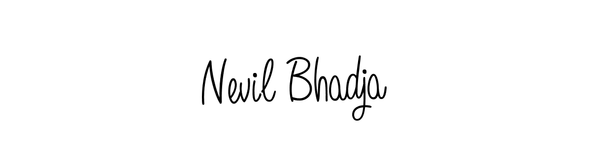 Use a signature maker to create a handwritten signature online. With this signature software, you can design (Angelique-Rose-font-FFP) your own signature for name Nevil Bhadja. Nevil Bhadja signature style 5 images and pictures png