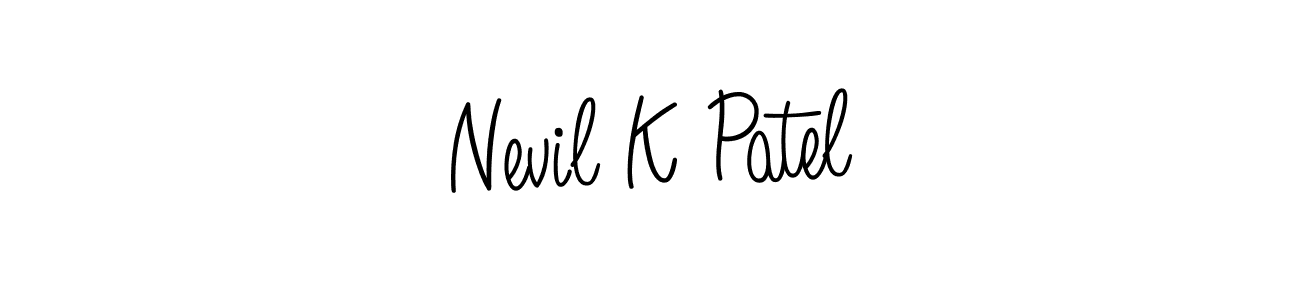 Make a beautiful signature design for name Nevil K Patel. With this signature (Angelique-Rose-font-FFP) style, you can create a handwritten signature for free. Nevil K Patel signature style 5 images and pictures png